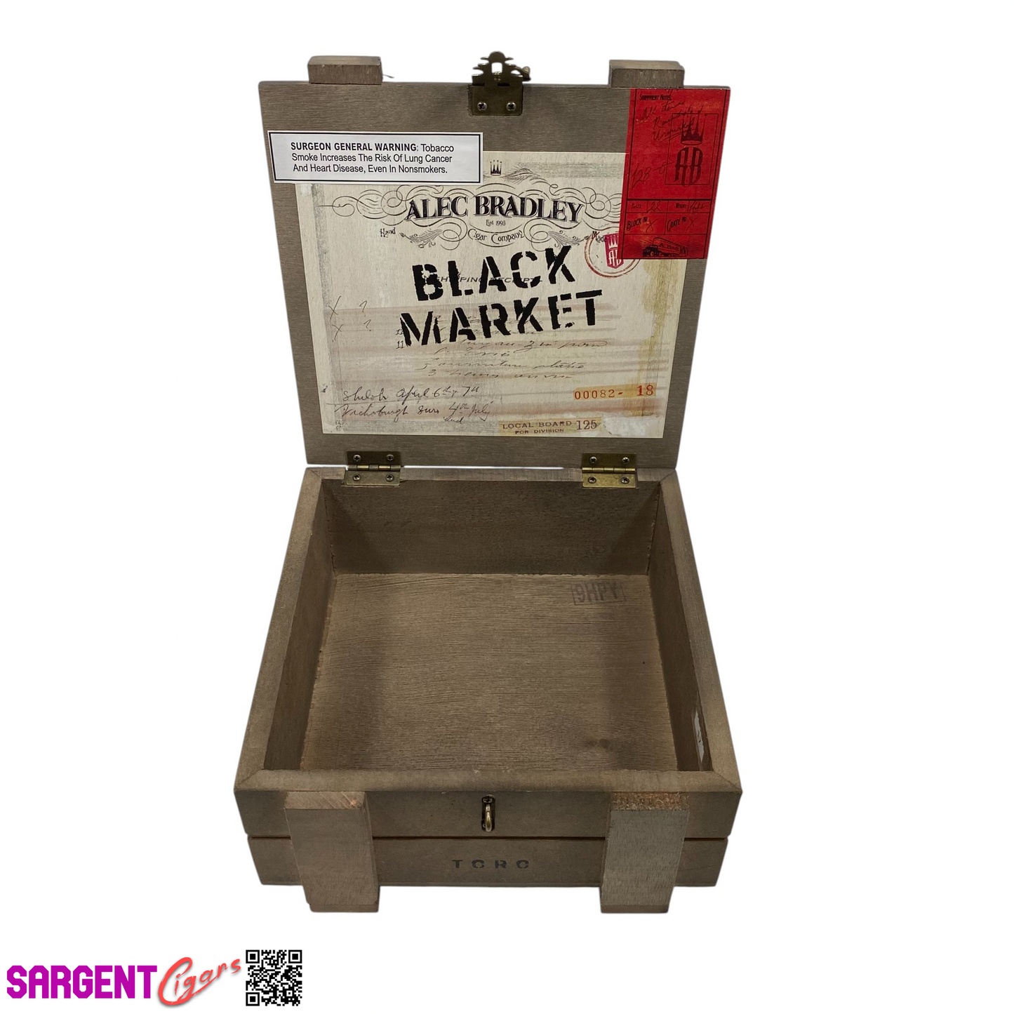 Alec Bradley Black Market Toro Empty Wooden Cigar Box 7x7.5x3.5