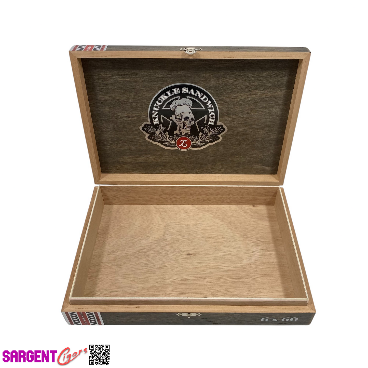 Guy Fieri Knuckle Sandwich Hab Gordo Empty Wooden Cigar Box 9.75x7x1.75