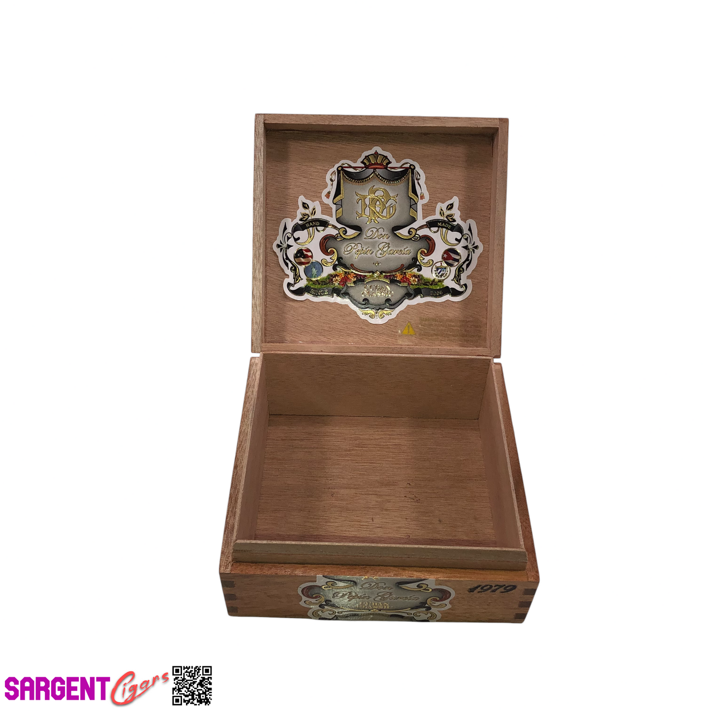 Don Pepin Garcia 1979 Robusto Empty Wooden Cigar Box 6.25x6x2.75