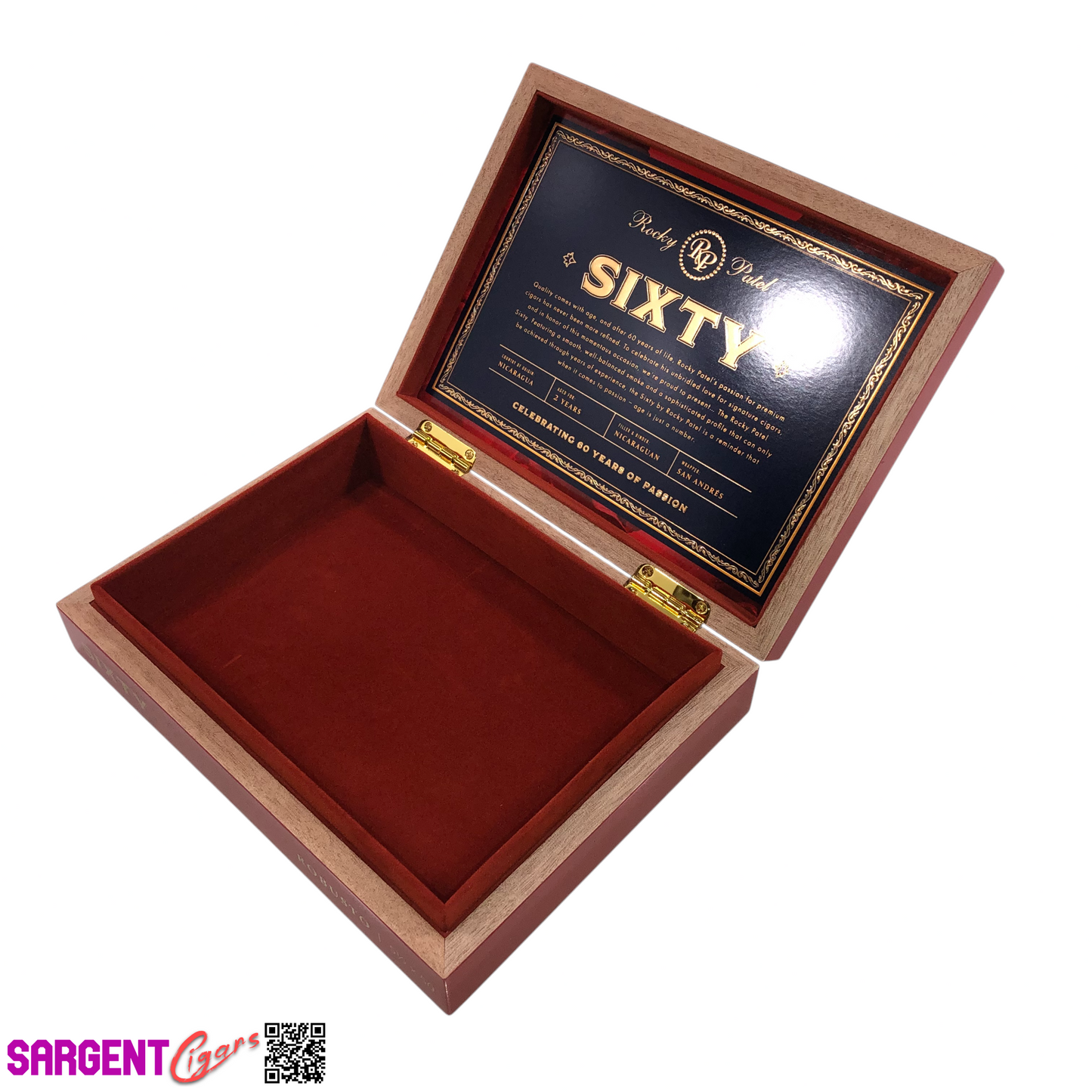 Rocky Patel Sixty Robusto Empty Wooden Cigar Box 9x6.75x2