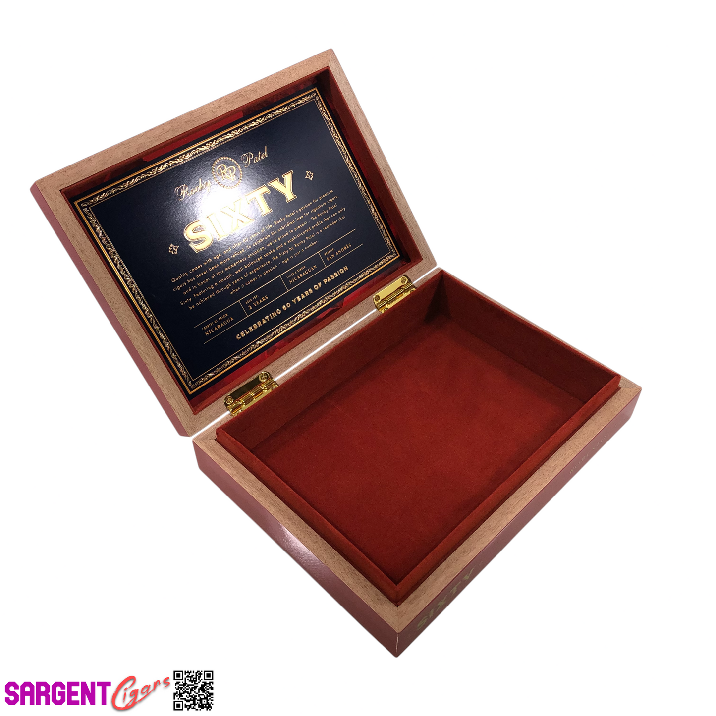 Rocky Patel Sixty Robusto Empty Wooden Cigar Box 9x6.75x2