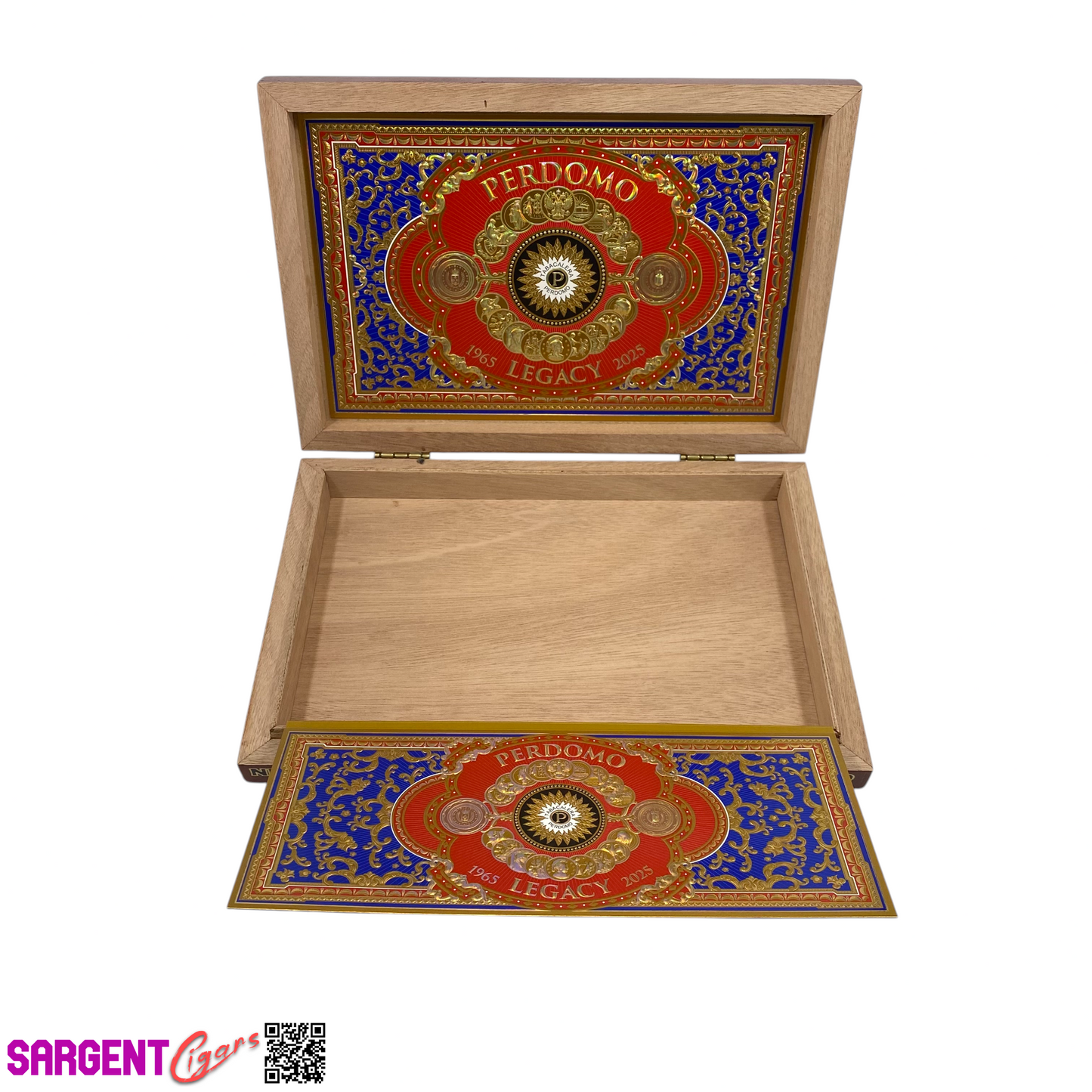 Perdomo Legacy Shade Belicoso Empty Wooden Cigar Box 10.75x7.25x1.5