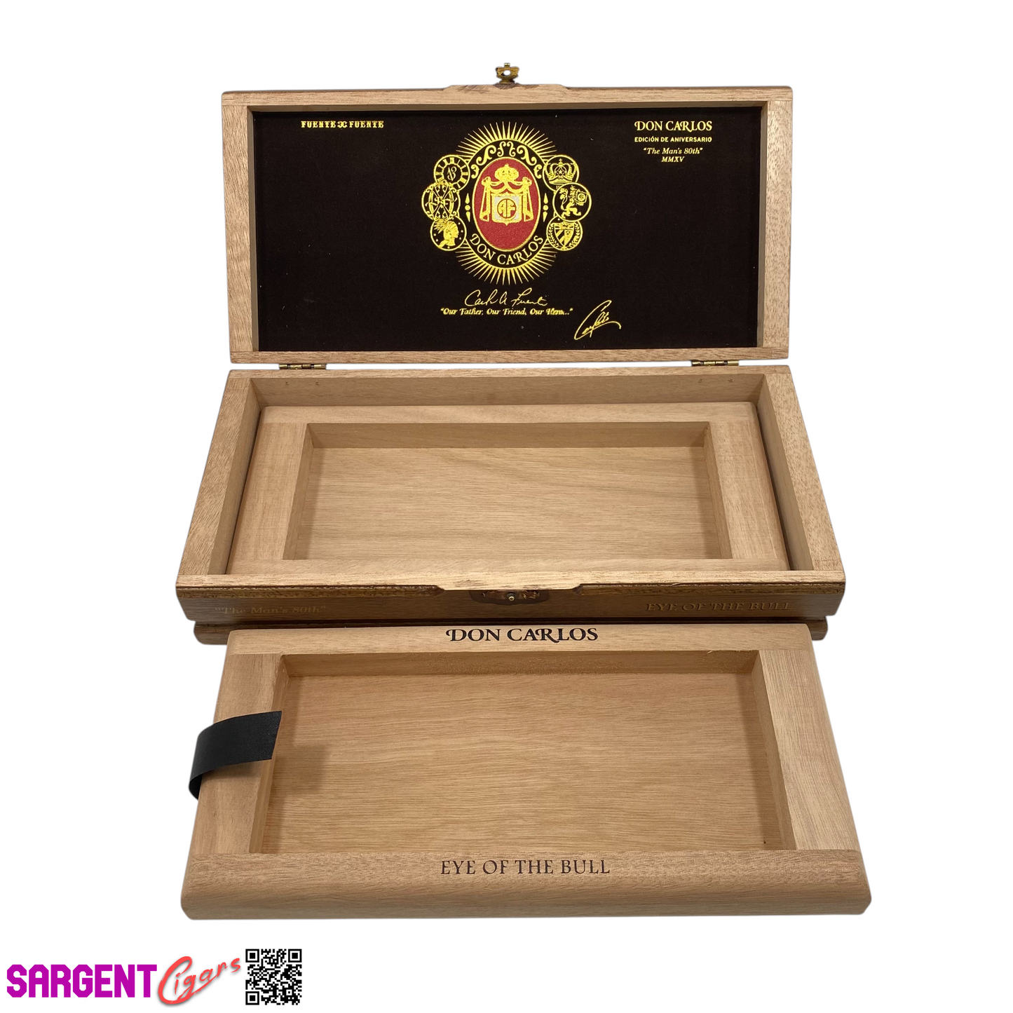 Arturo Fuente Don Carlos Eye of the Bull Empty Wooden Cigar Box 12x5.75x2.75