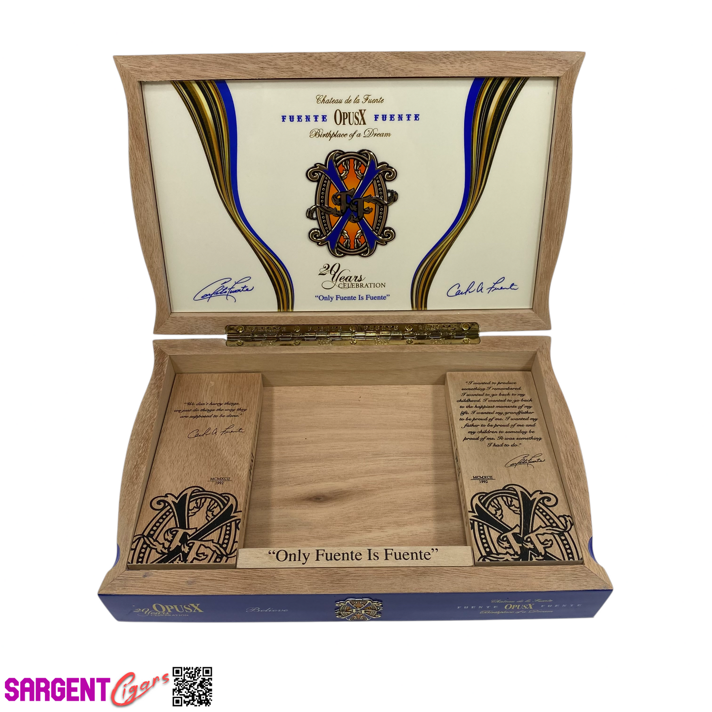 Arturo Fuente Opus X Believe Empty Wooden Cigar Box 12x7.75x2.5