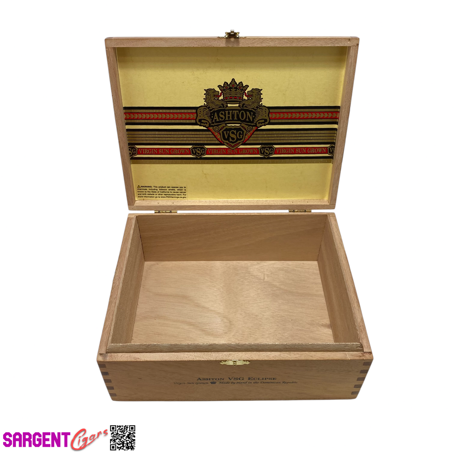 Ashton VSG Eclipse Empty Wooden Cigar Box 9x7x4