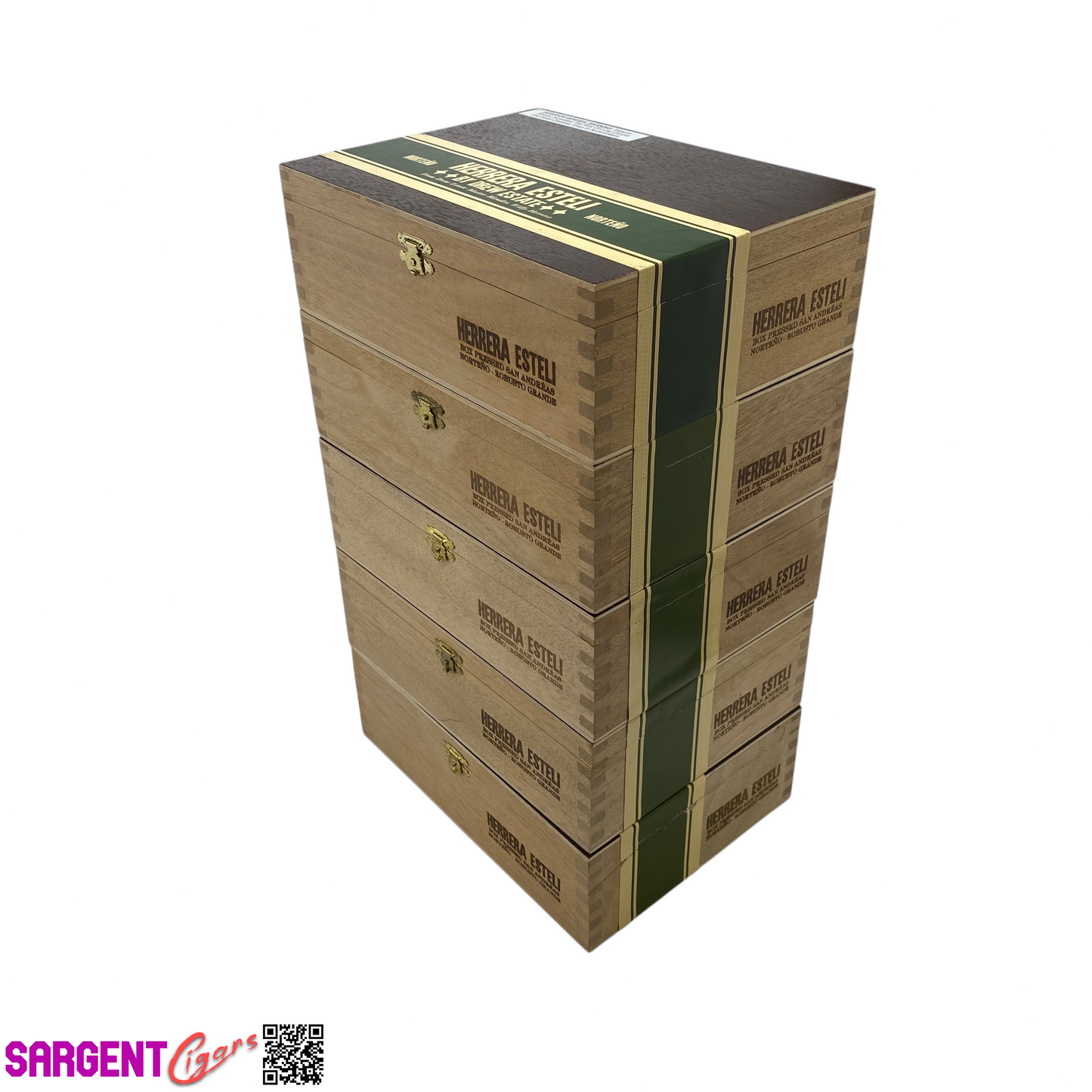Lot of 5 Herrera Esteli Norteno Robusto Empty Wooden Cigar Boxes 9x6.75x3 #143