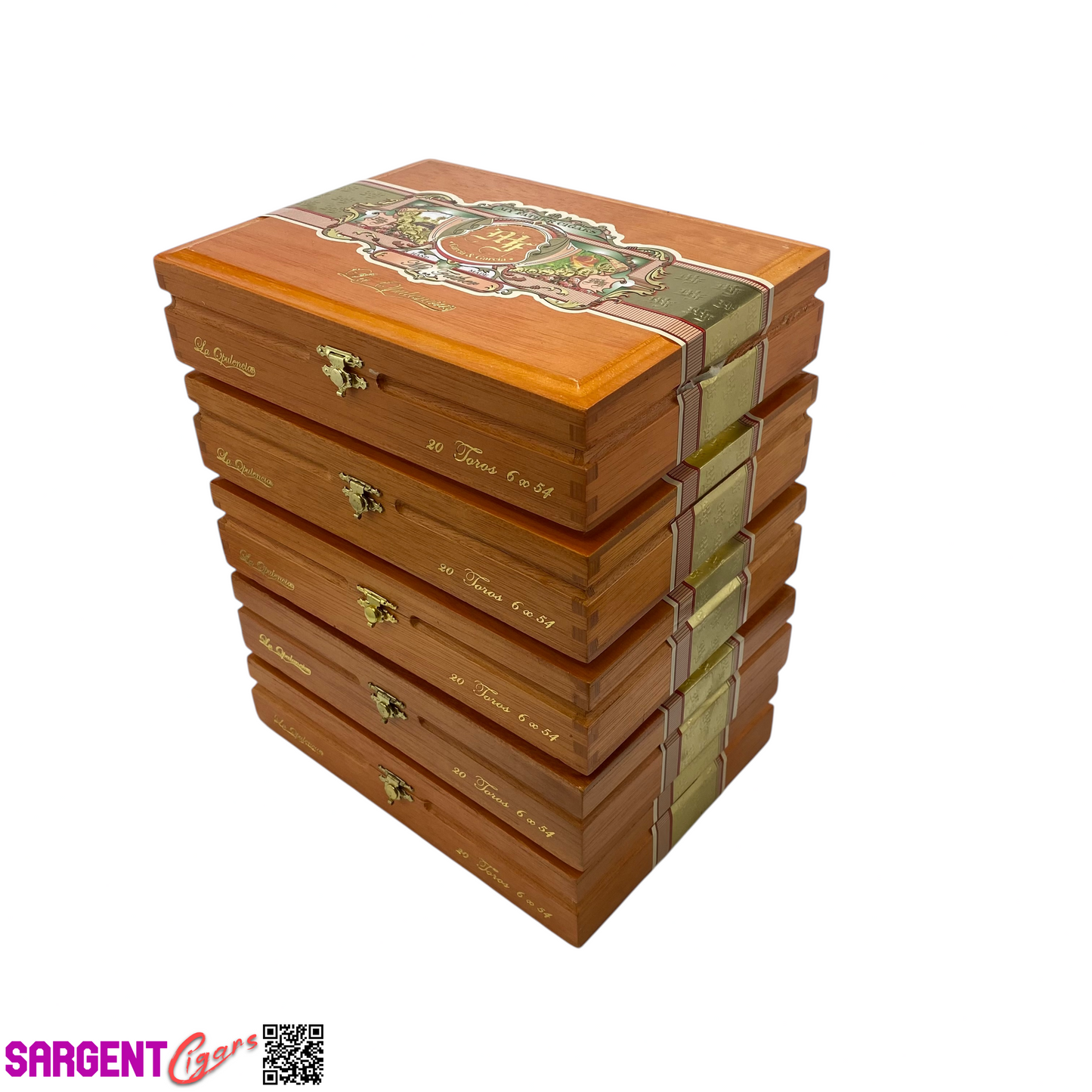 Lot of 5 My Father Cigars Opulencia Toro Empty Wooden Cigar Boxes 9.5x7x2 #130