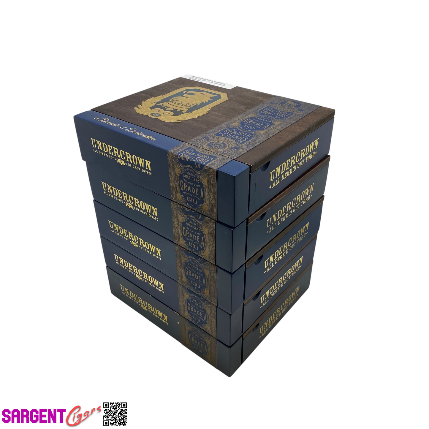 Lot of 5 Undercrown 10 Toro Empty Wooden Cigar Box 9x8x2 #126