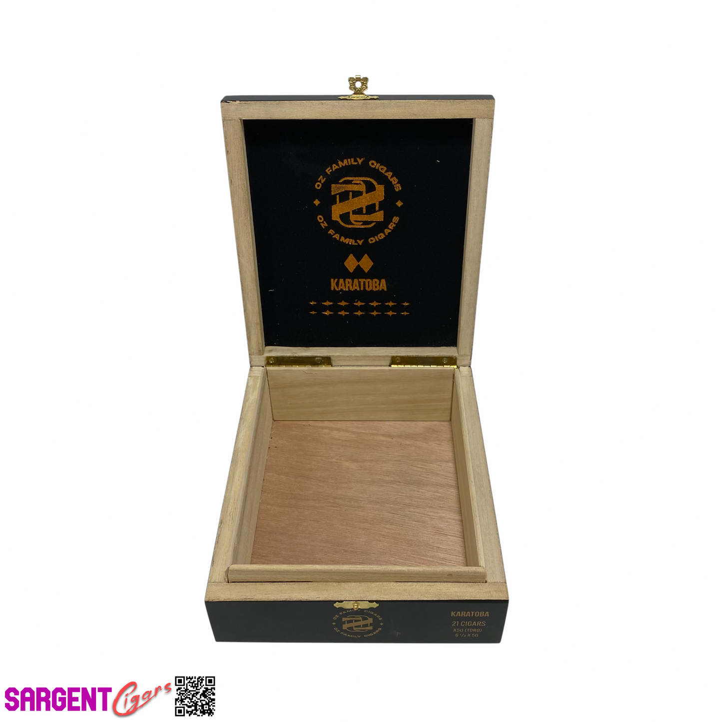 Ozgener Karatoba Toro Empty Wooden Cigar Box 6.75x8x2.5