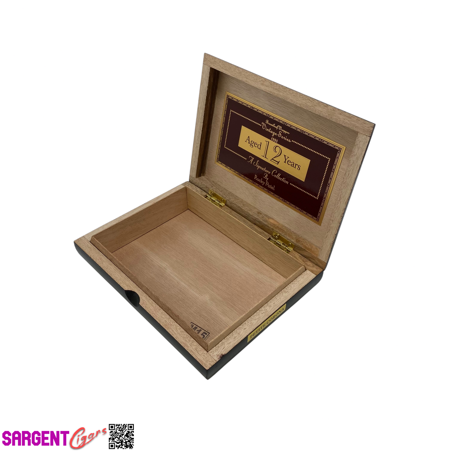Rocky Patel 1990 Petite Corona Empty Wooden Cigar Box 7.5x5.75x1.75