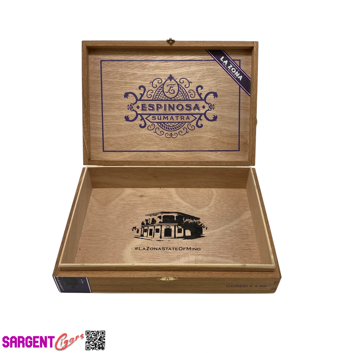 Espinosa Sumatra Gordo Empty Wooden Cigar Box 10x7x2