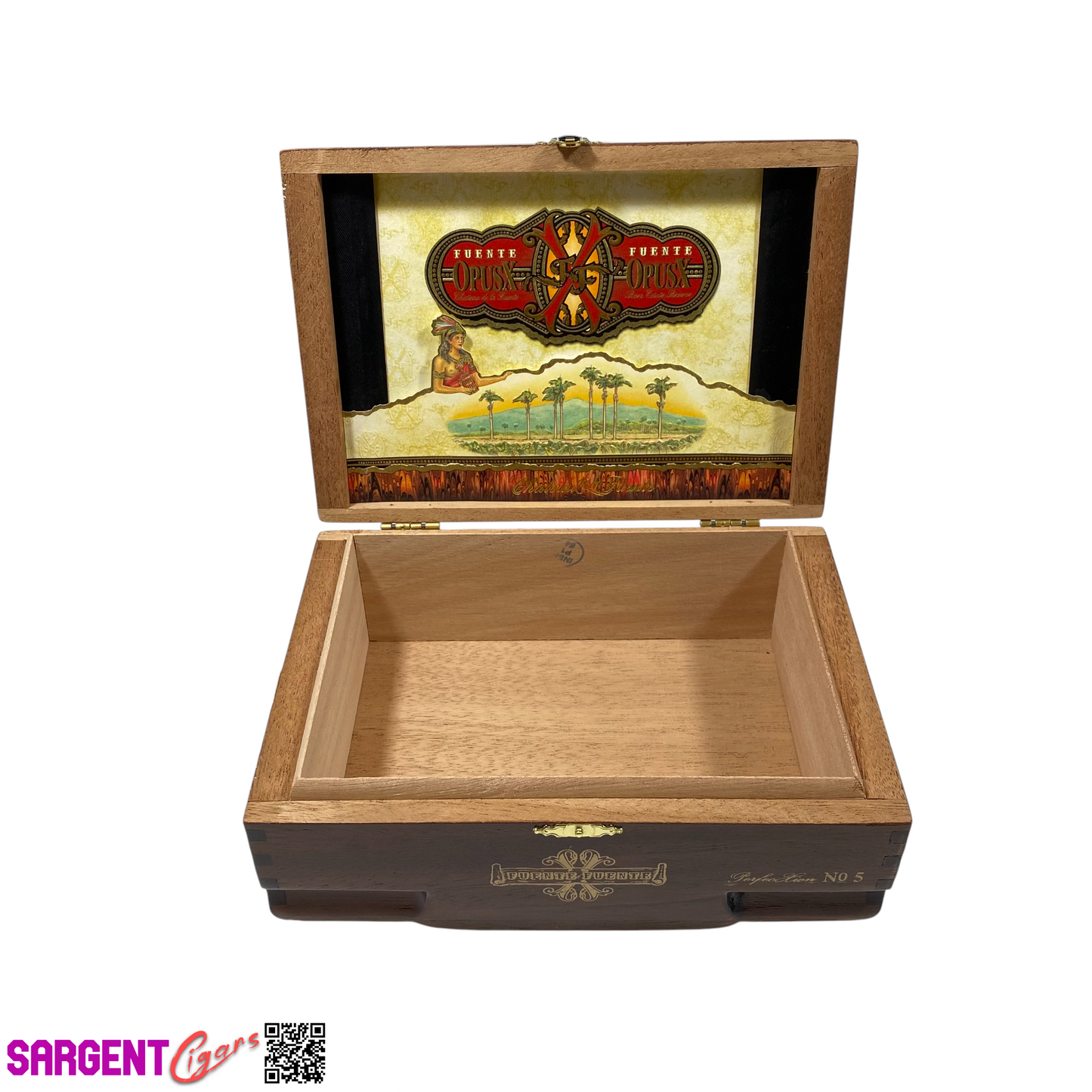 Arturo Fuente Opus X Perfection No5 Empty Wooden Cigar Box 8.5x6x3.25 (1)