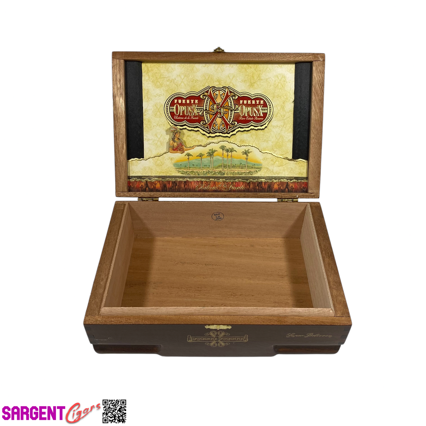 Arturo Fuente Opus X Super Belicoso Empty Wooden Cigar Box 9.75x6.75x3