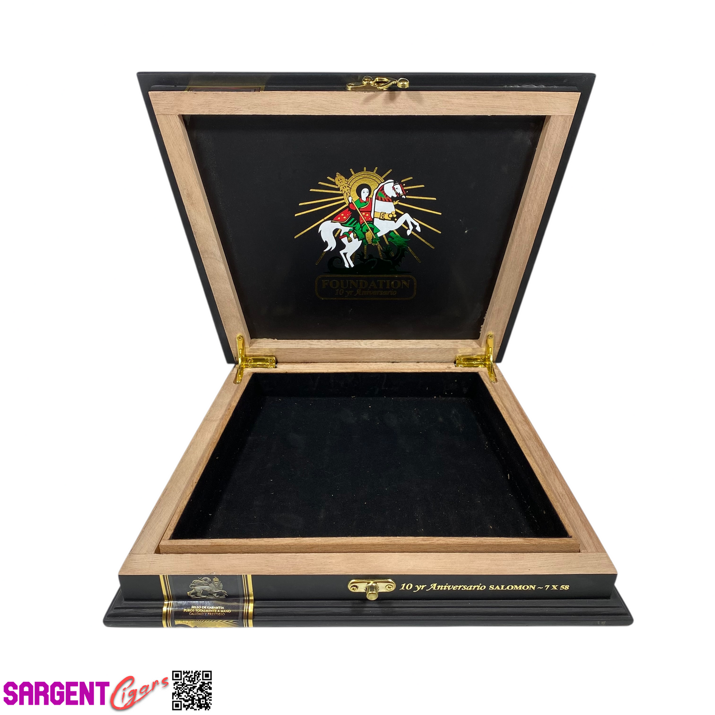 Foundation 10th Anniversary Salomon Empty Wooden Cigar Box 12.5x9.5x2.5 (1)