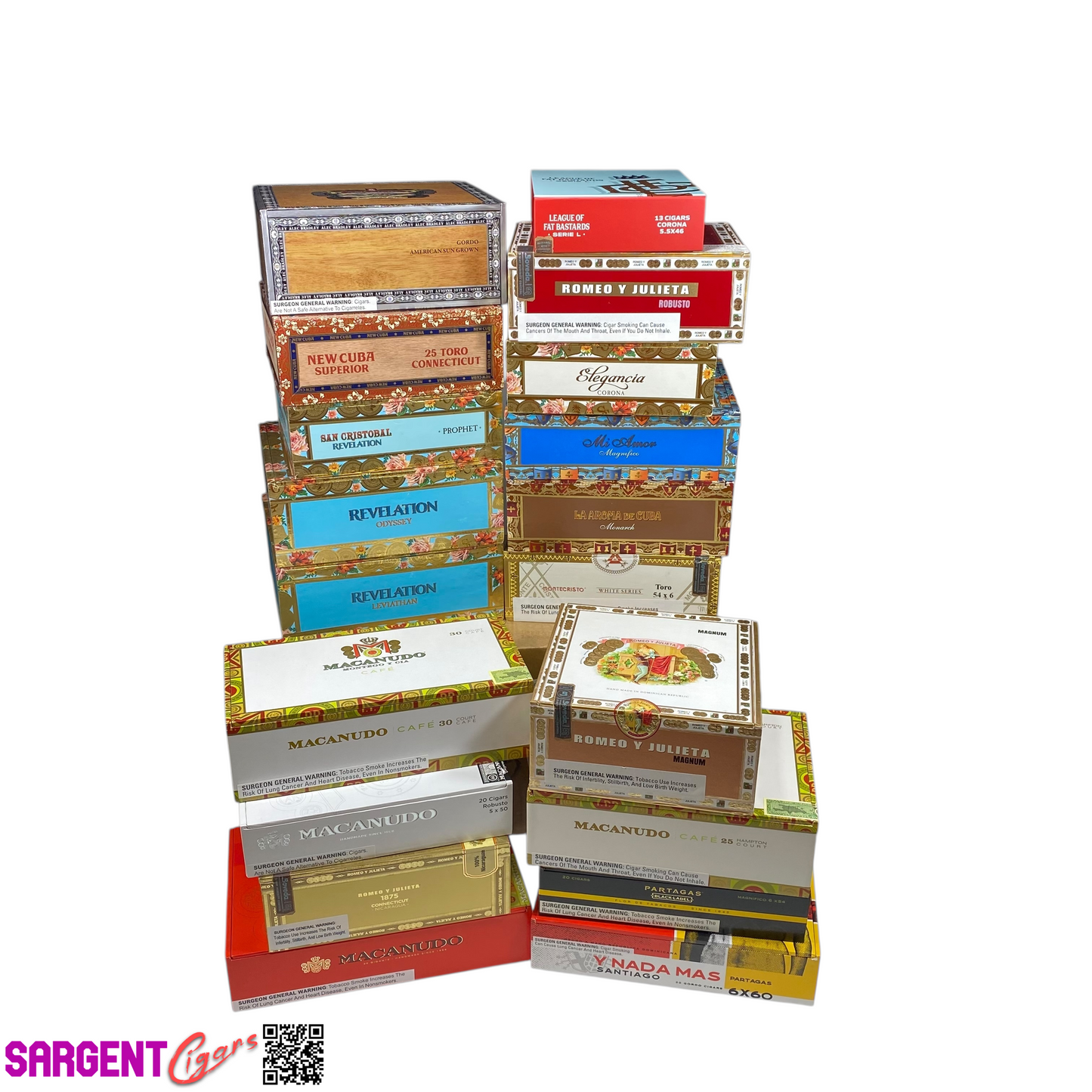 Lot of 15 Empty Cigar Boxes