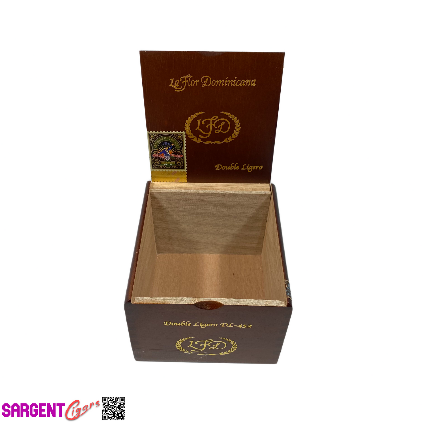 LFD DL452 Empty Wooden Cigar Box 4.5x5x3.5