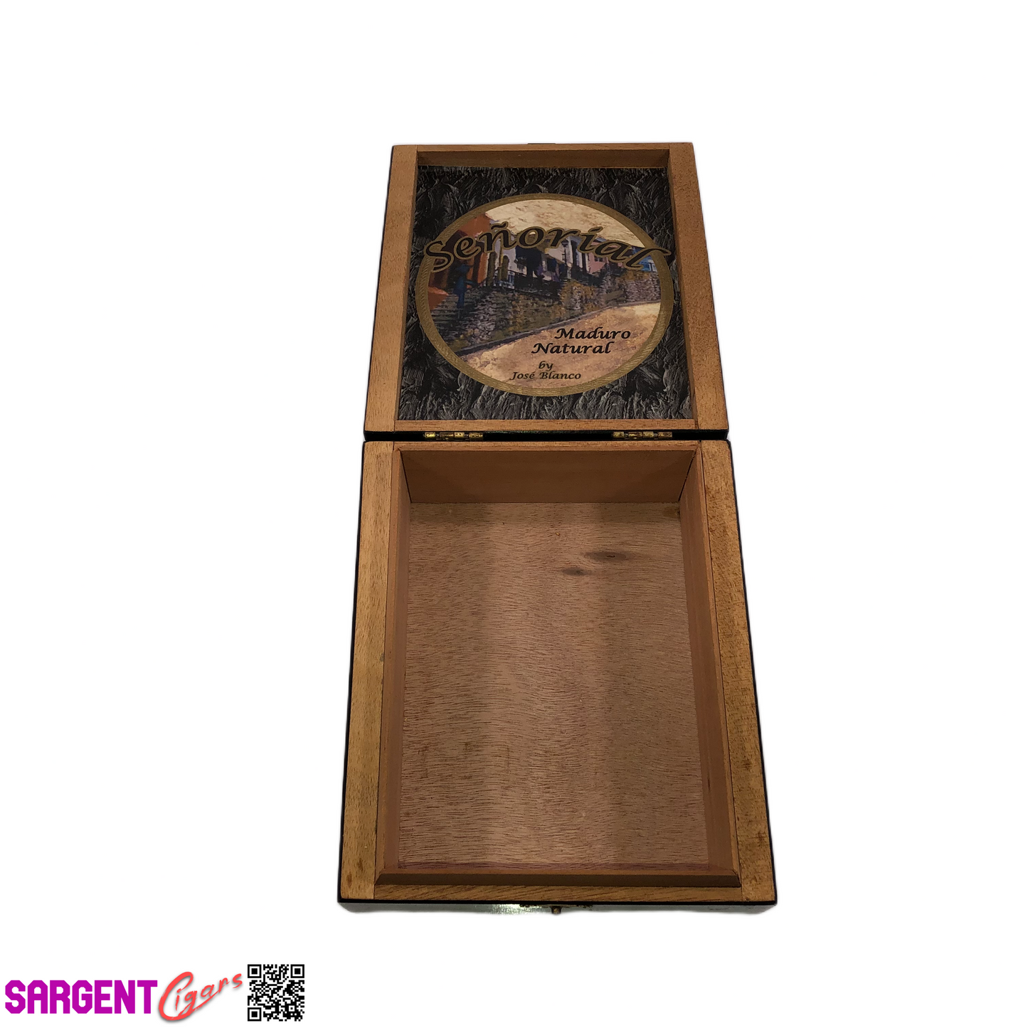 Senorial Refinado Empty Wooden Cigar Box 6.25x7.5x2.5