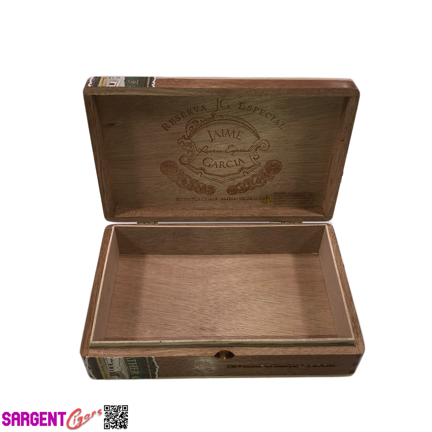 Jaime Garcia Petit Robusto Empty Wooden Cigar Box 8.75x5.5x2.25