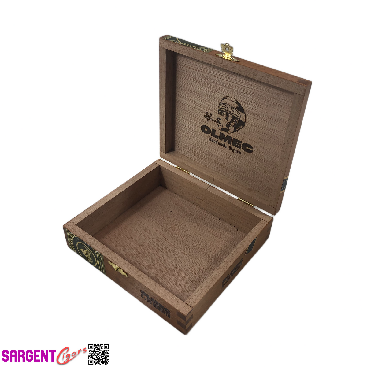 Olmec Robusto Empty Wooden Cigar Box 6.25x5.75x2 (1)