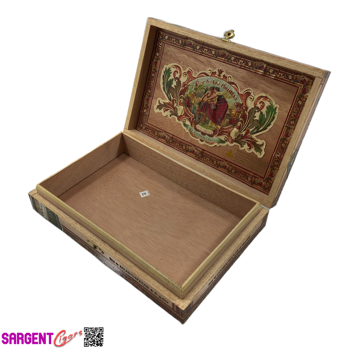 Flor De Las Antillas Robusto Empty Wooden Cigar Box 9x6x1.75