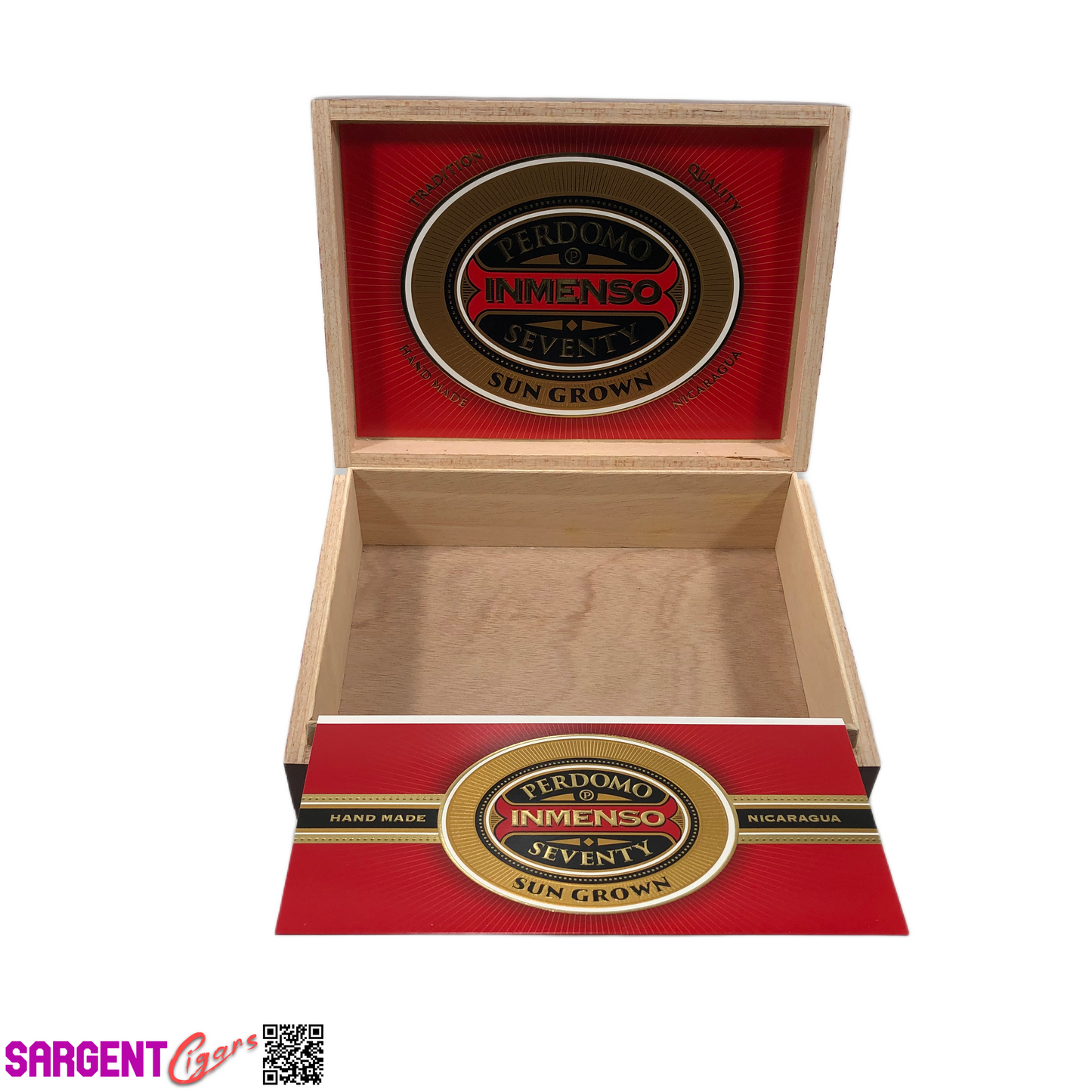 Perdomo Inmenso 6x70 Sungrown Empty Wooden Cigar Box 9.75x7x3