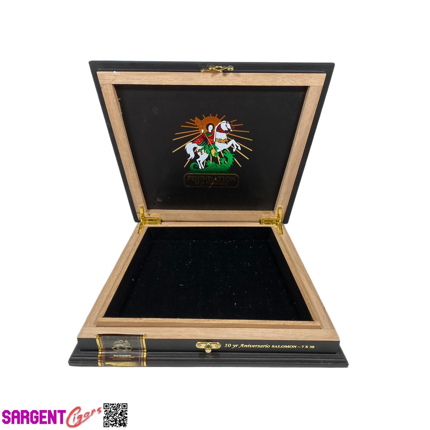 Foundation 10th Anniversary Salomon Empty Wooden Cigar Box 12.5x9.5x2.5