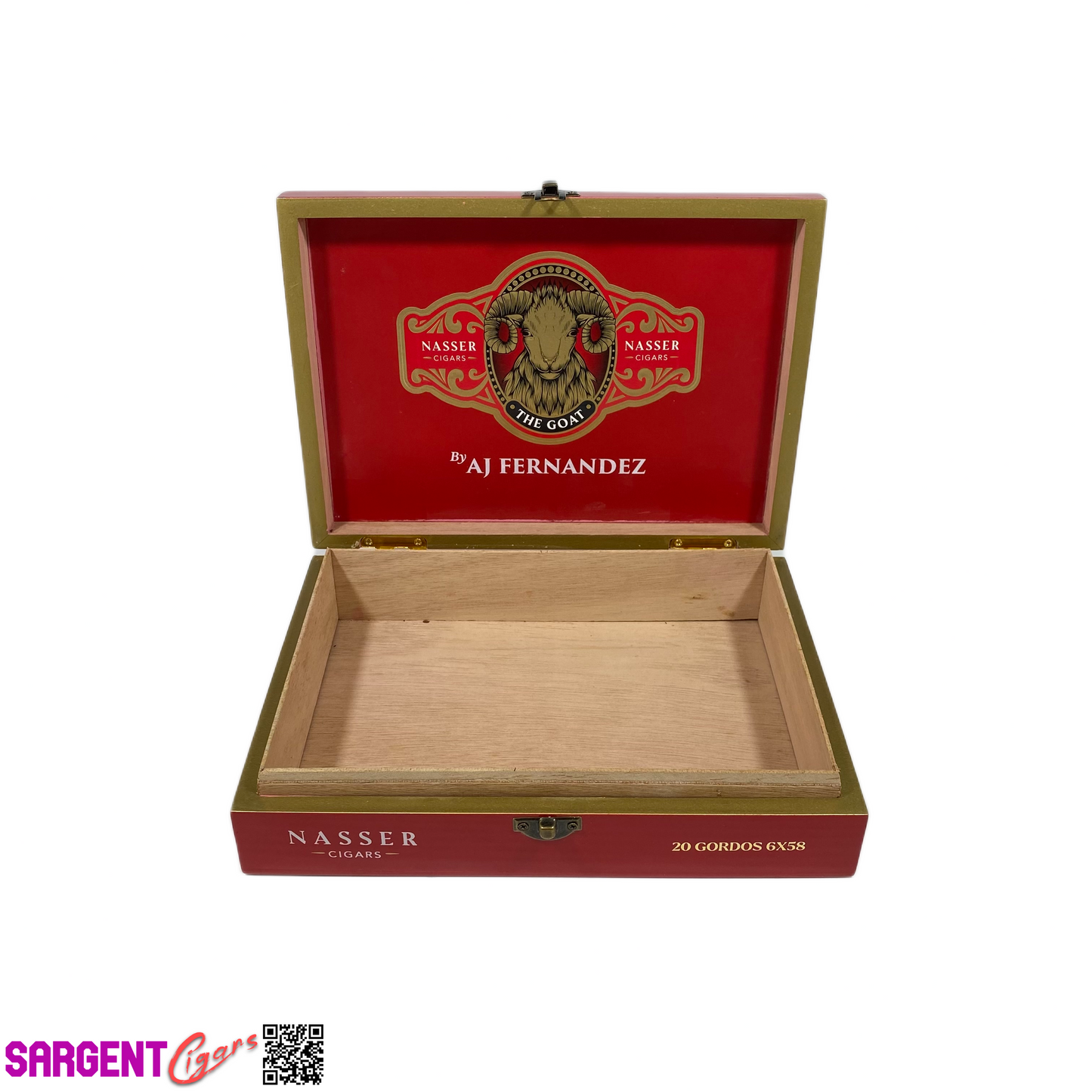 Nasser The Goat Gordo Empty Wooden Cigar Box 10x7.25x2.25