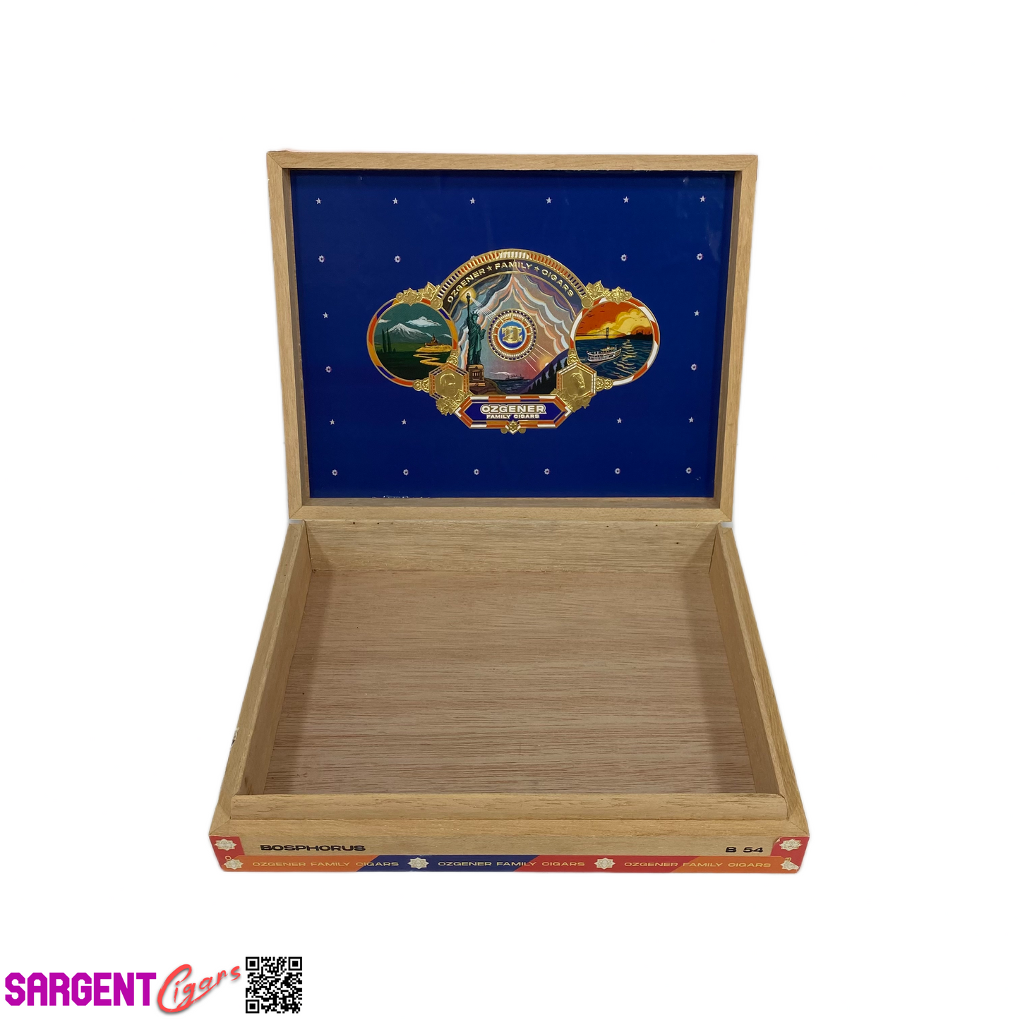 Ozgener B54 Empty Wooden Cigar Box 9.75x7.75x1.75