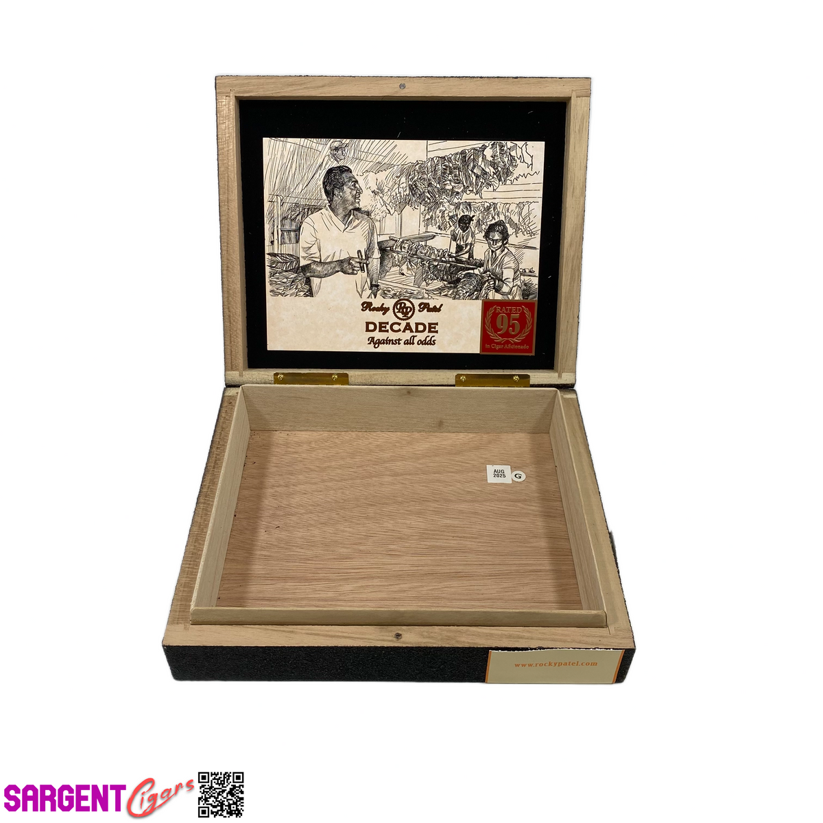 Rocky Patel Decade Toro Empty Wooden Cigar Box 9.5x8x2
