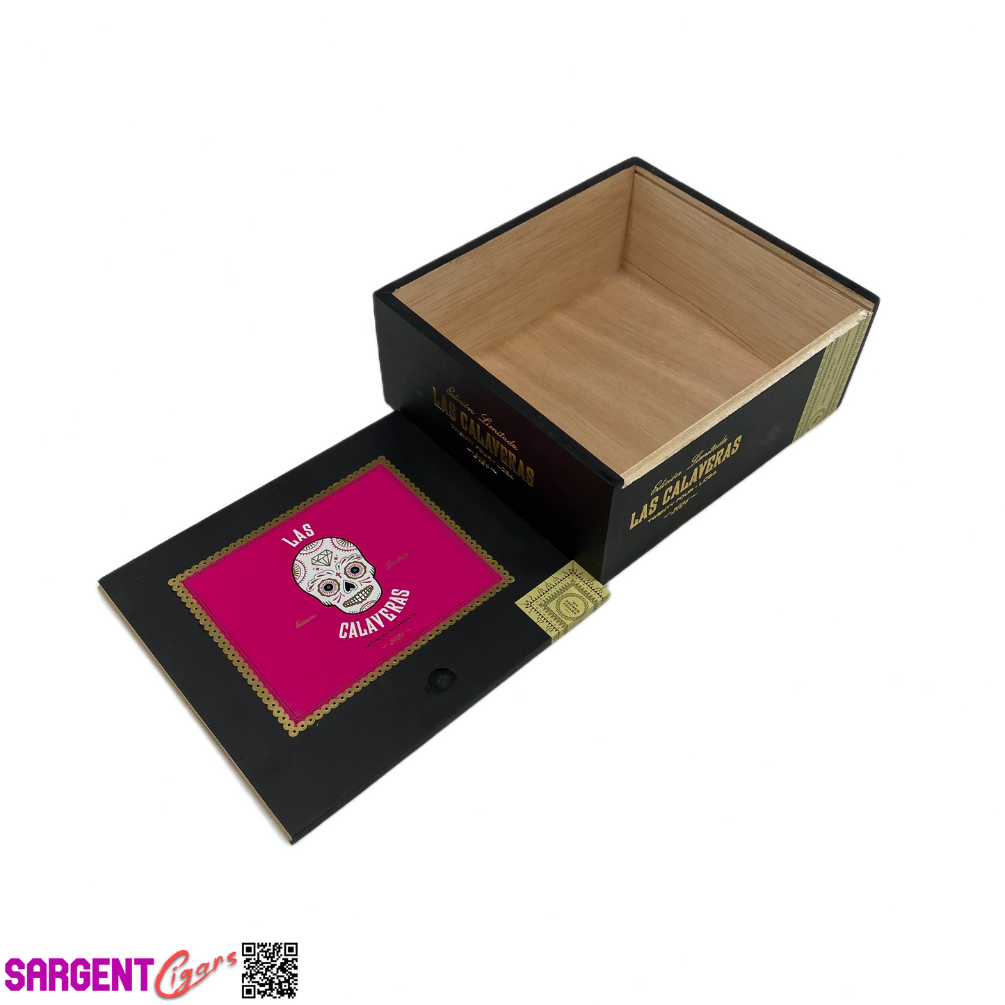 Las Calaveras 2024 LC54 Empty Wooden Cigar Box 7.5x6.75x3