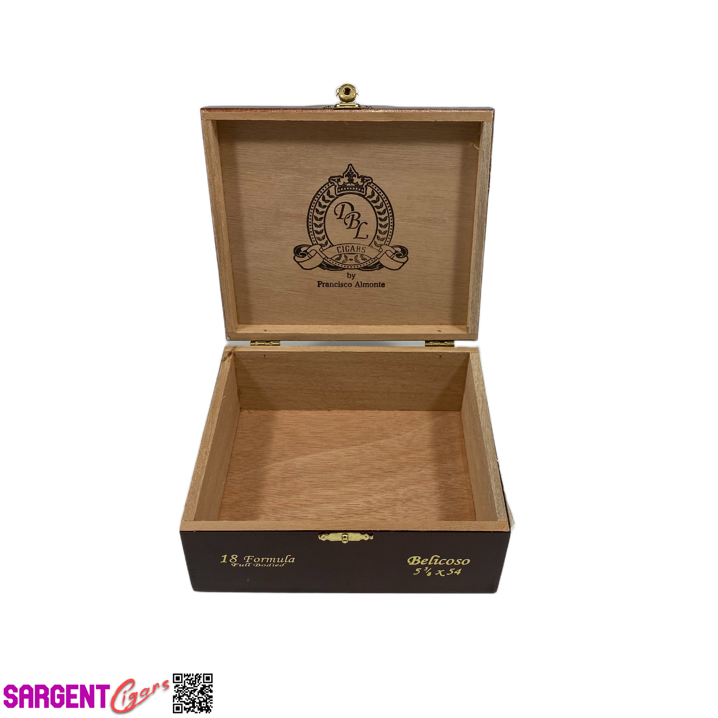 DBL Formula Belicoso Empty Wooden Cigar Box 6.25x5.75x3