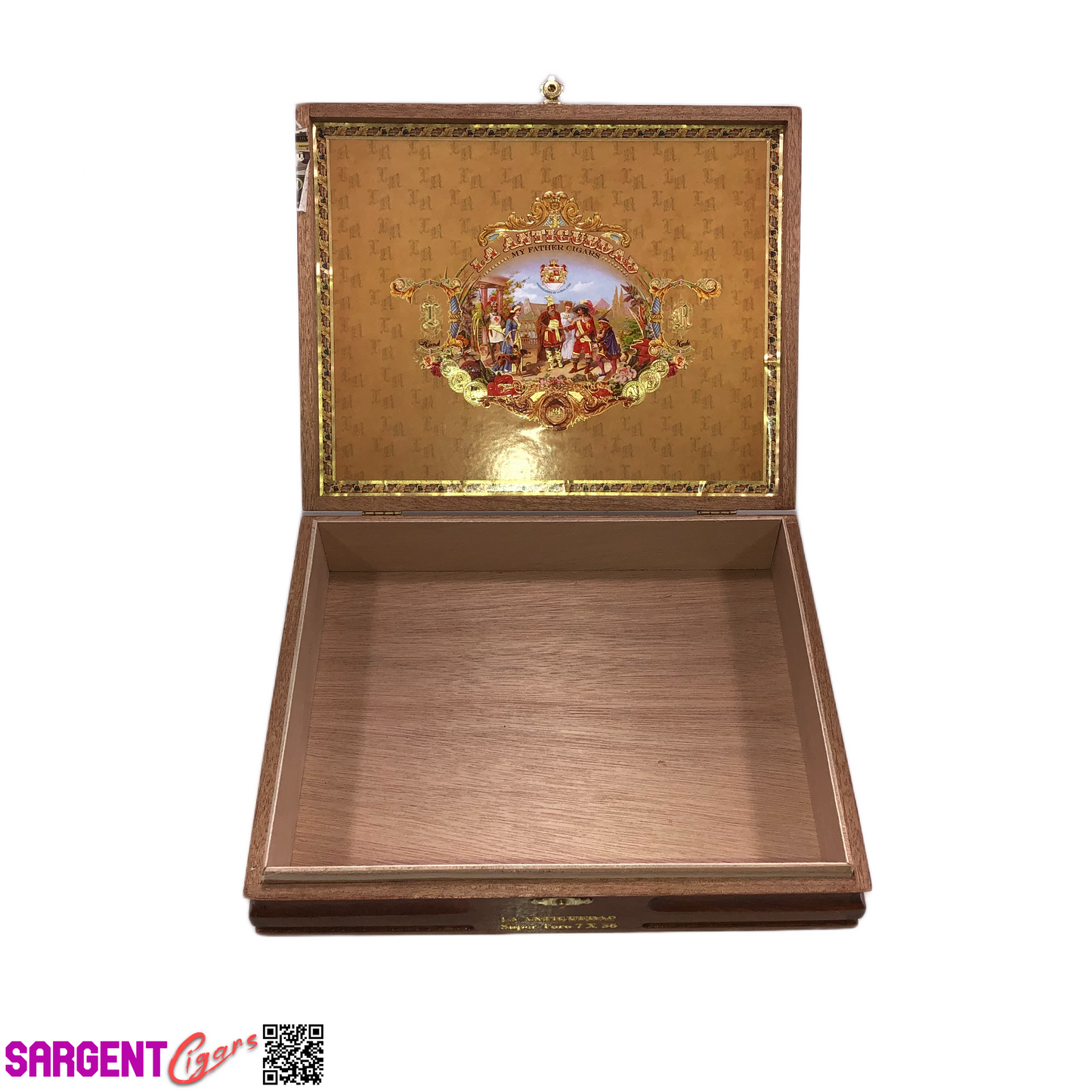 My Father Cigars La Antiguedad Super Toro Empty Wooden Cigar Box 10x8x2