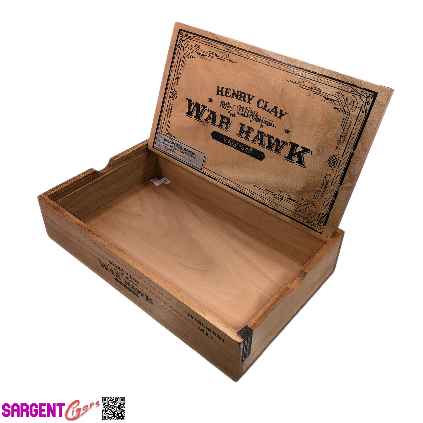 Henry Clay War Hawk Toro Empty Wooden Cigar Box 11.25x6.75x2.5