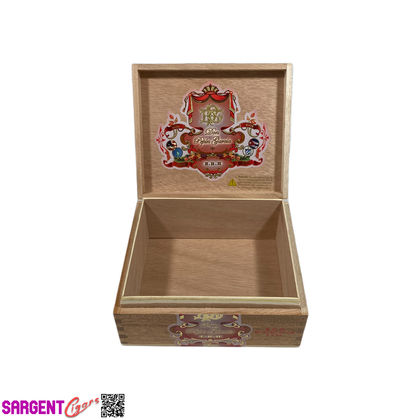 Don Pepin Garcia ERH Robusto Empty Wooden Cigar Box 7x6x3