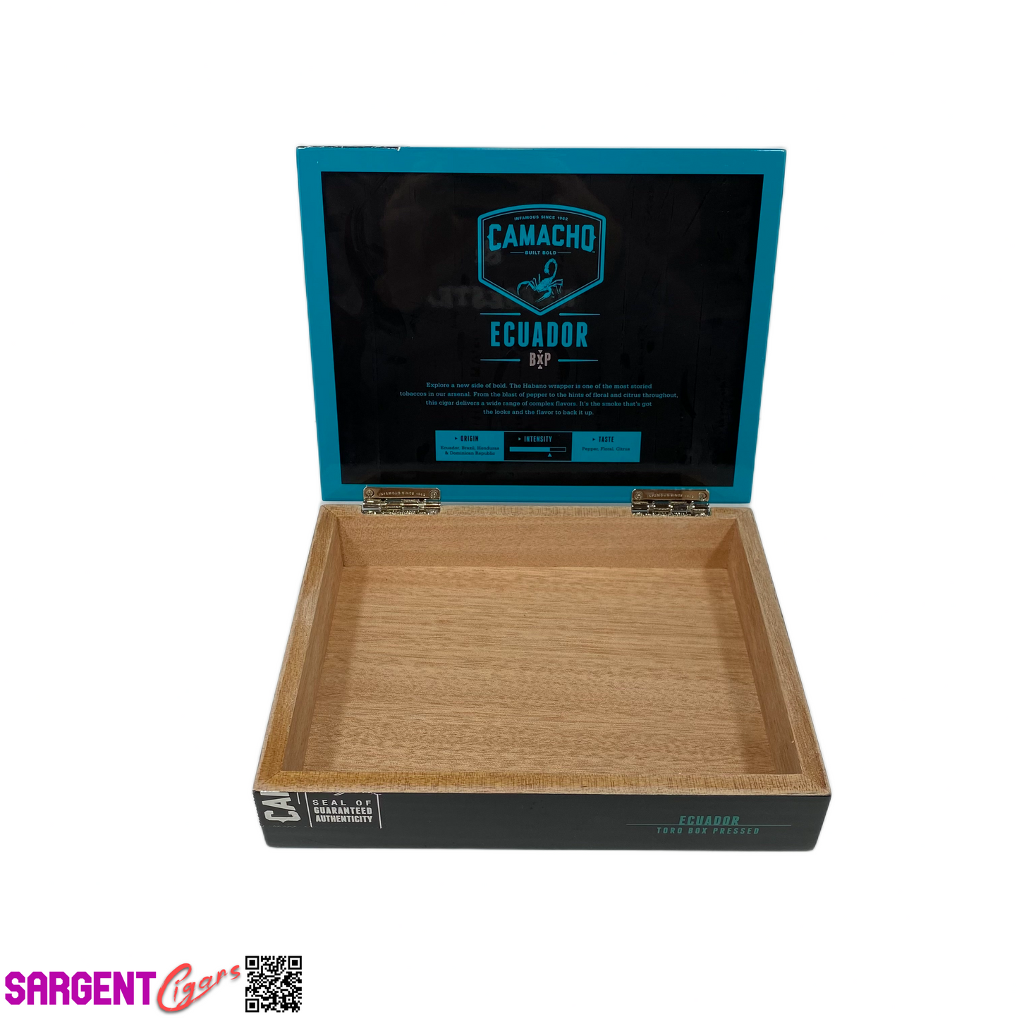 Camacho Ecuador Toro Box Pressed Empty Wooden Cigar Box 8.75x7x2