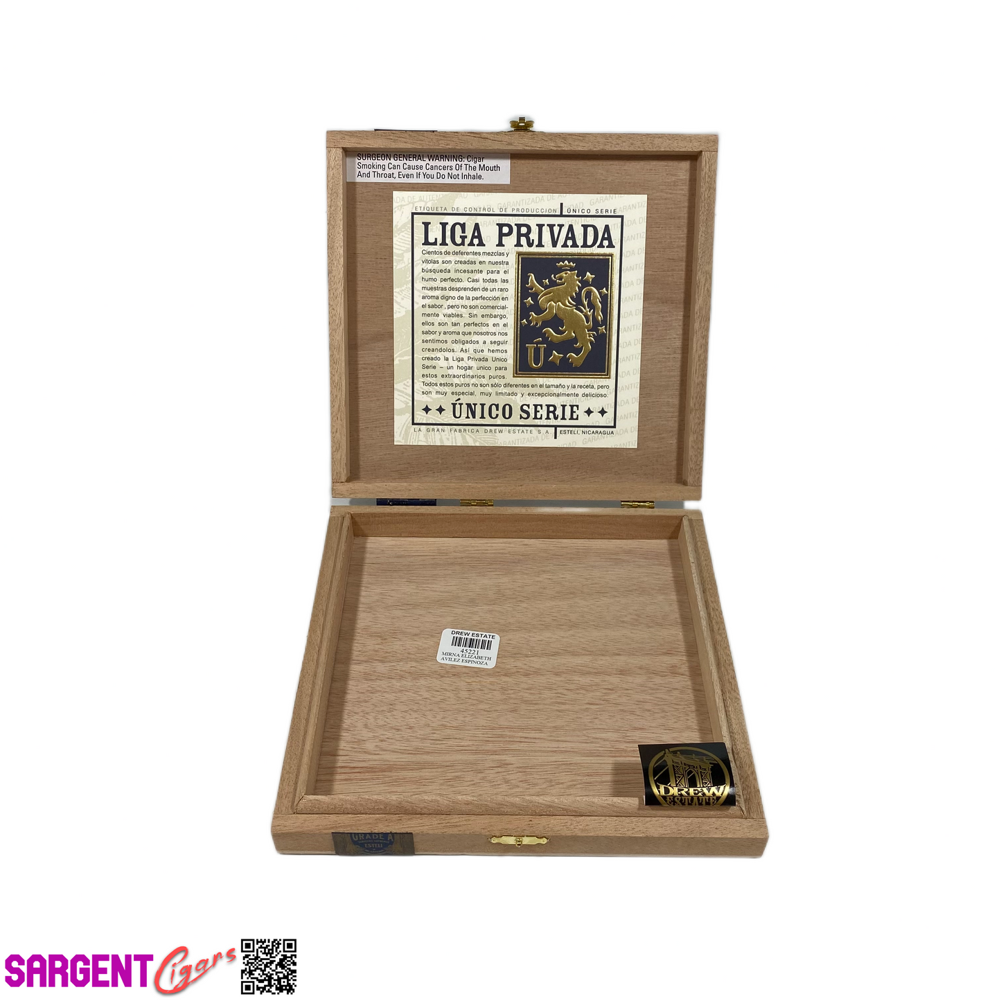 Liga Privada Ratzilla Empty Wooden Cigar Box 8.5x8x1.5