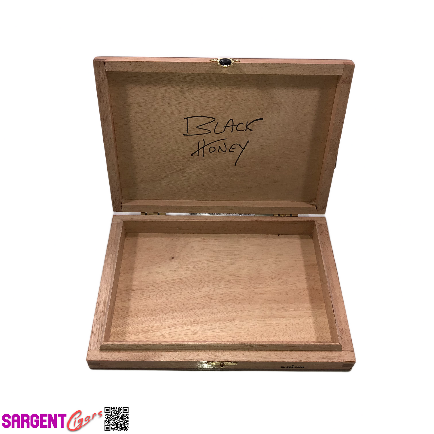 Warped Cigars Black Honey Empty Wooden Cigar Box 8.5x6x1.25