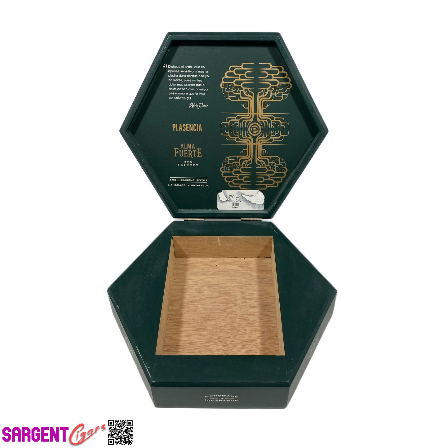 Plasencia Hexagon Empty Wooden Cigar Box 10x8.5x2.5 (1)