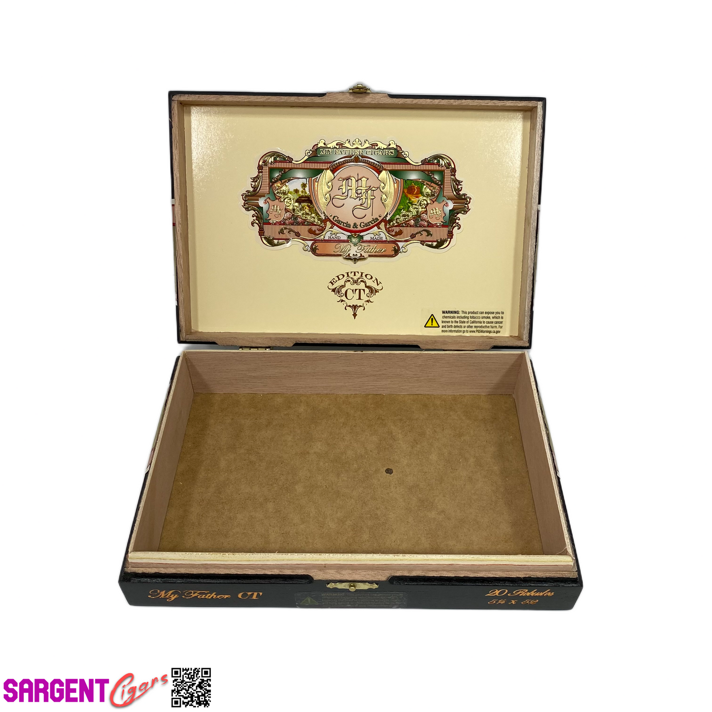 My Father Connecticut Robusto Empty Wooden Cigar Box 9x6.25x2.25 (1)