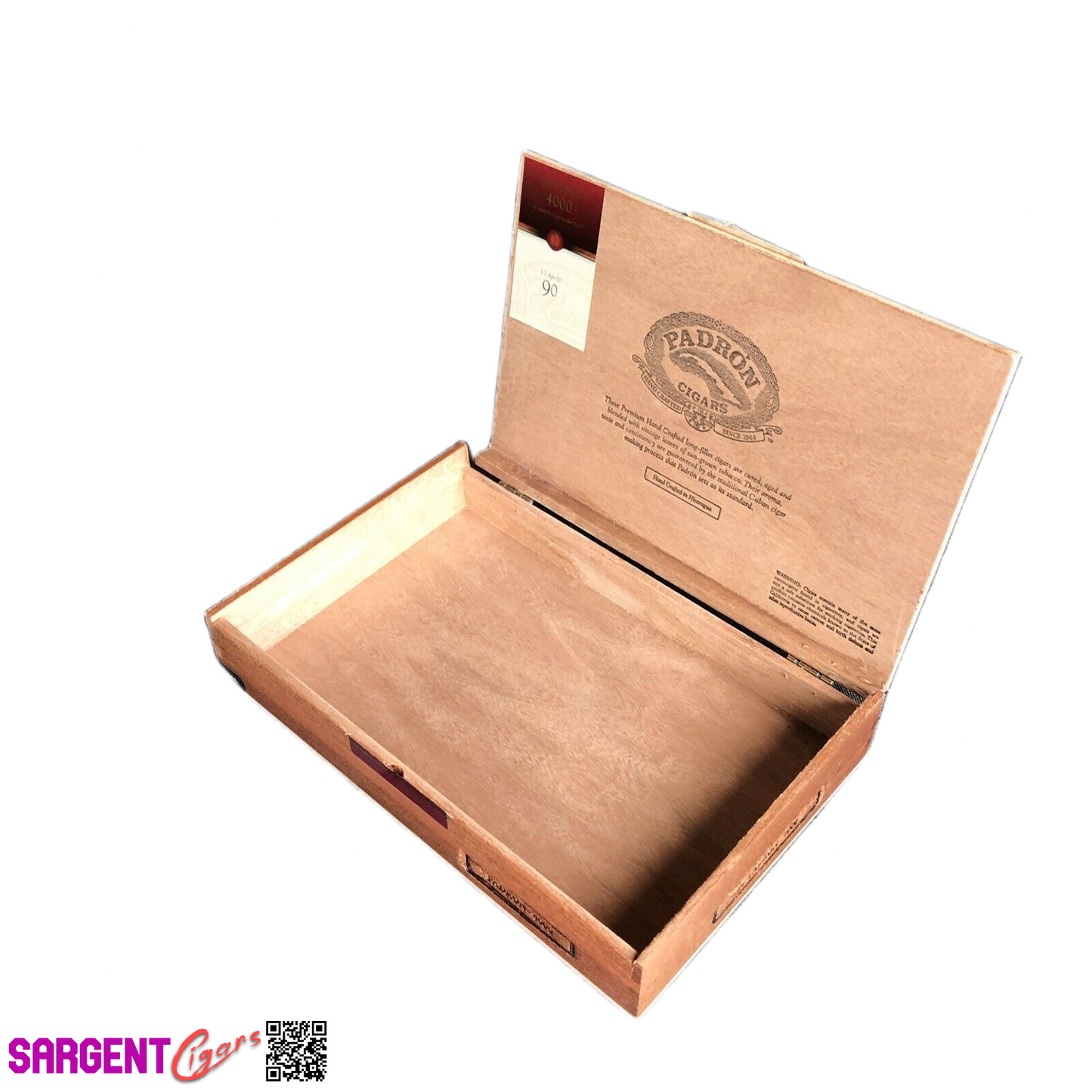 Padron 4000 Empty Wooden Cigar Box 11x7x2