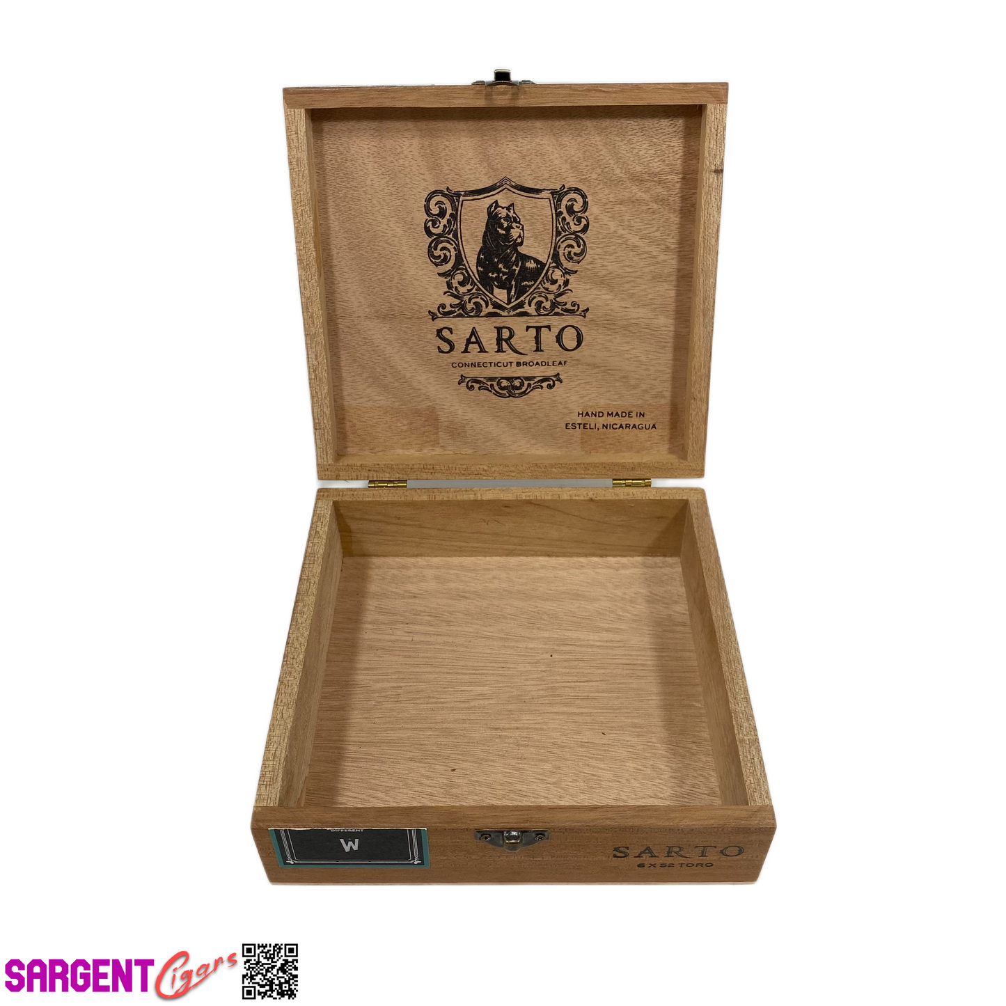 Warped Cigars Sarto Toro Empty Wooden Cigar Box 7.5x7x2.5 (1)