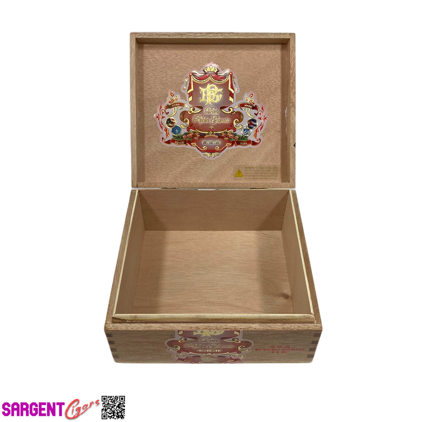 Don Pepin Garcia ERH Toro Gordo Empty Wooden Cigar Box 7.5x7x3.5