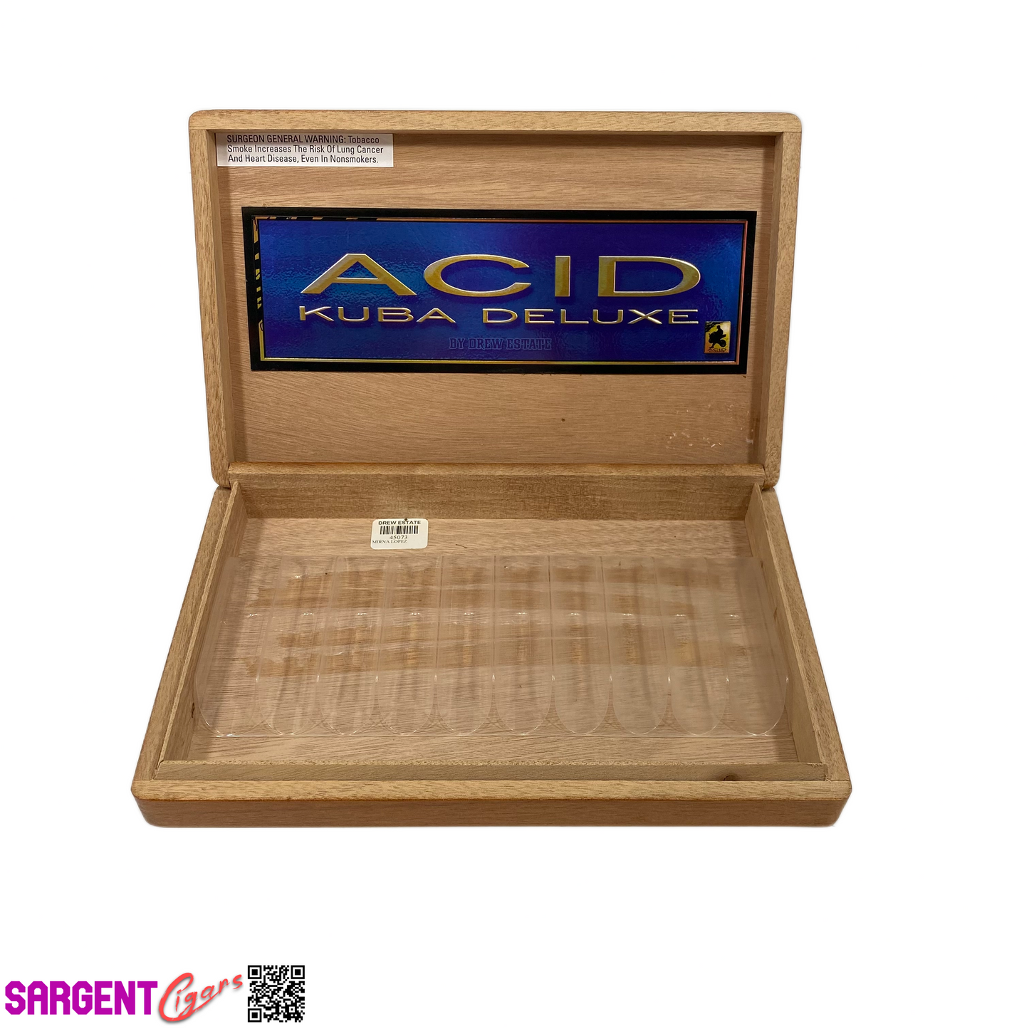 Acid Kuba Deluxe Empty Wooden Cigar Box 11.75x7.25x1.75