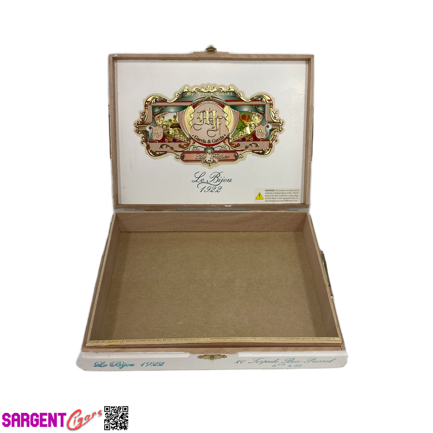 My Father Cigars Le Bijou 1922 Torpedo Empty Wooden Cigar Box 9.25x7x2 (1)