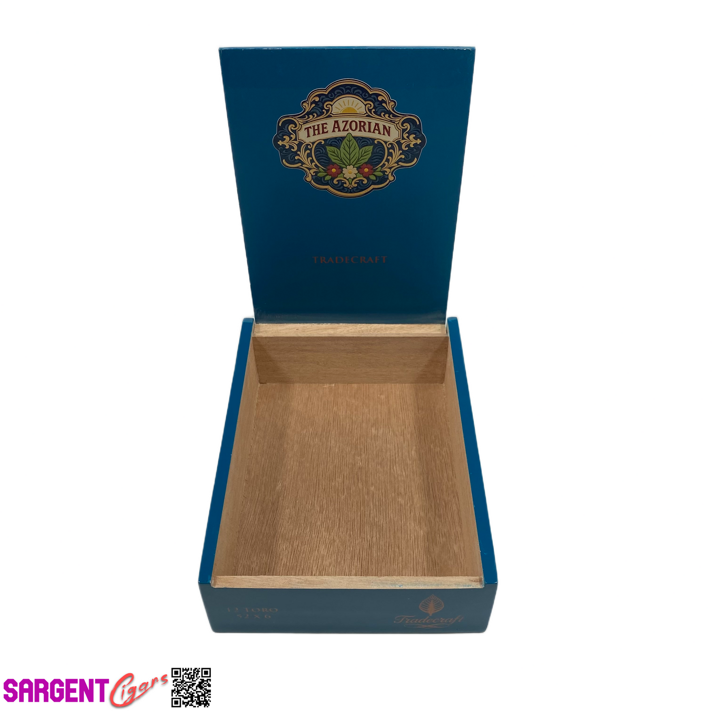 Tradecraft The Azorian Toro Empty Wooden Cigar Box 5.25x7x2