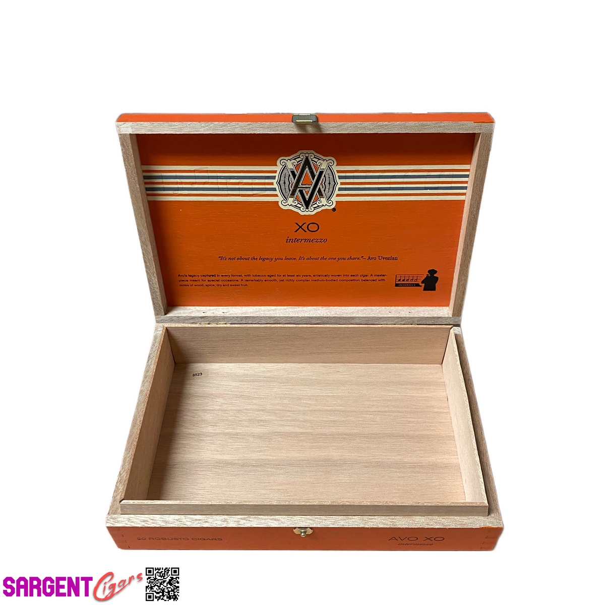 Avo Xo Intermezzo Empty Wooden Cigar Box 9x6x2