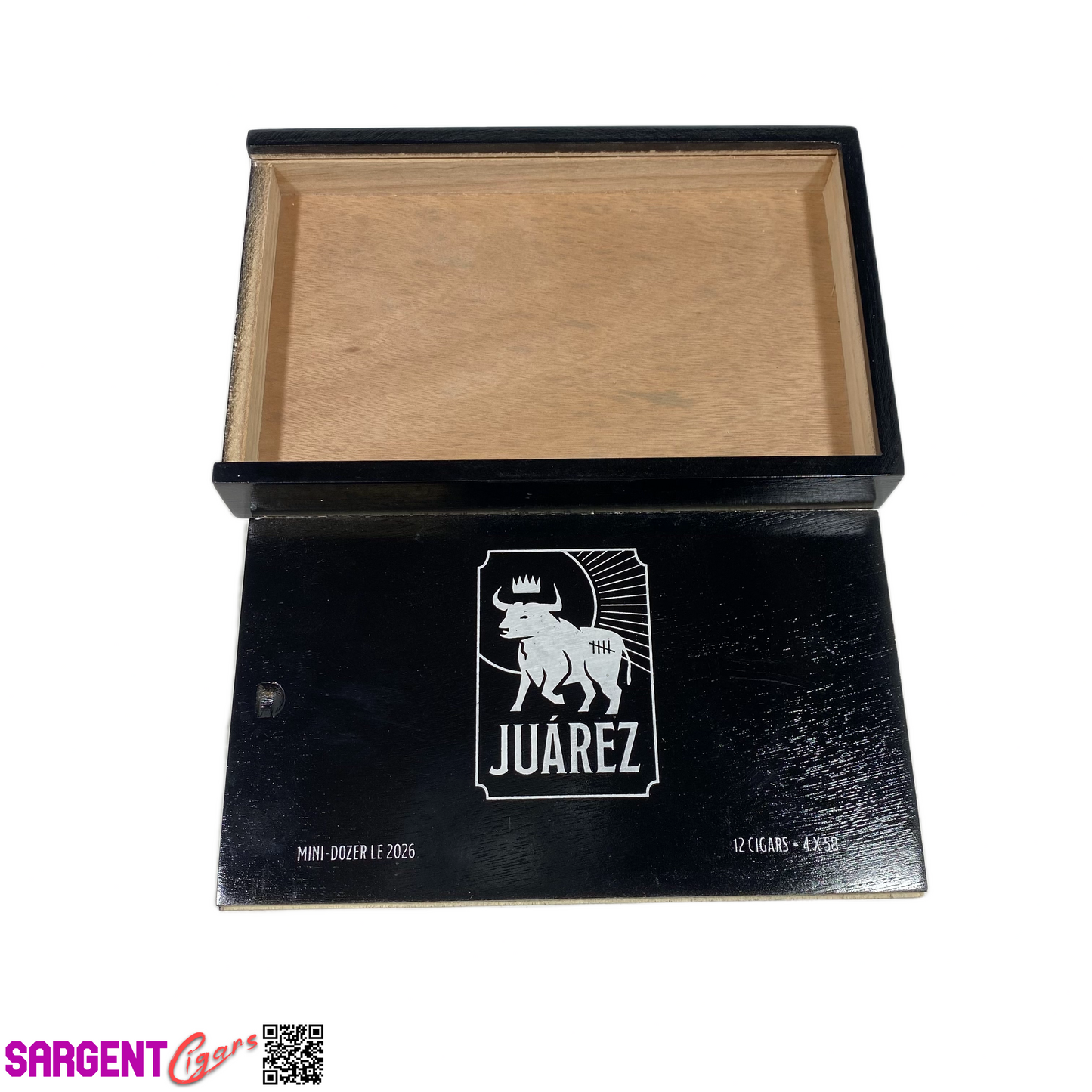 Juarez Mini Dozer Empty Wooden Cigar Box 10x6.5x1.5