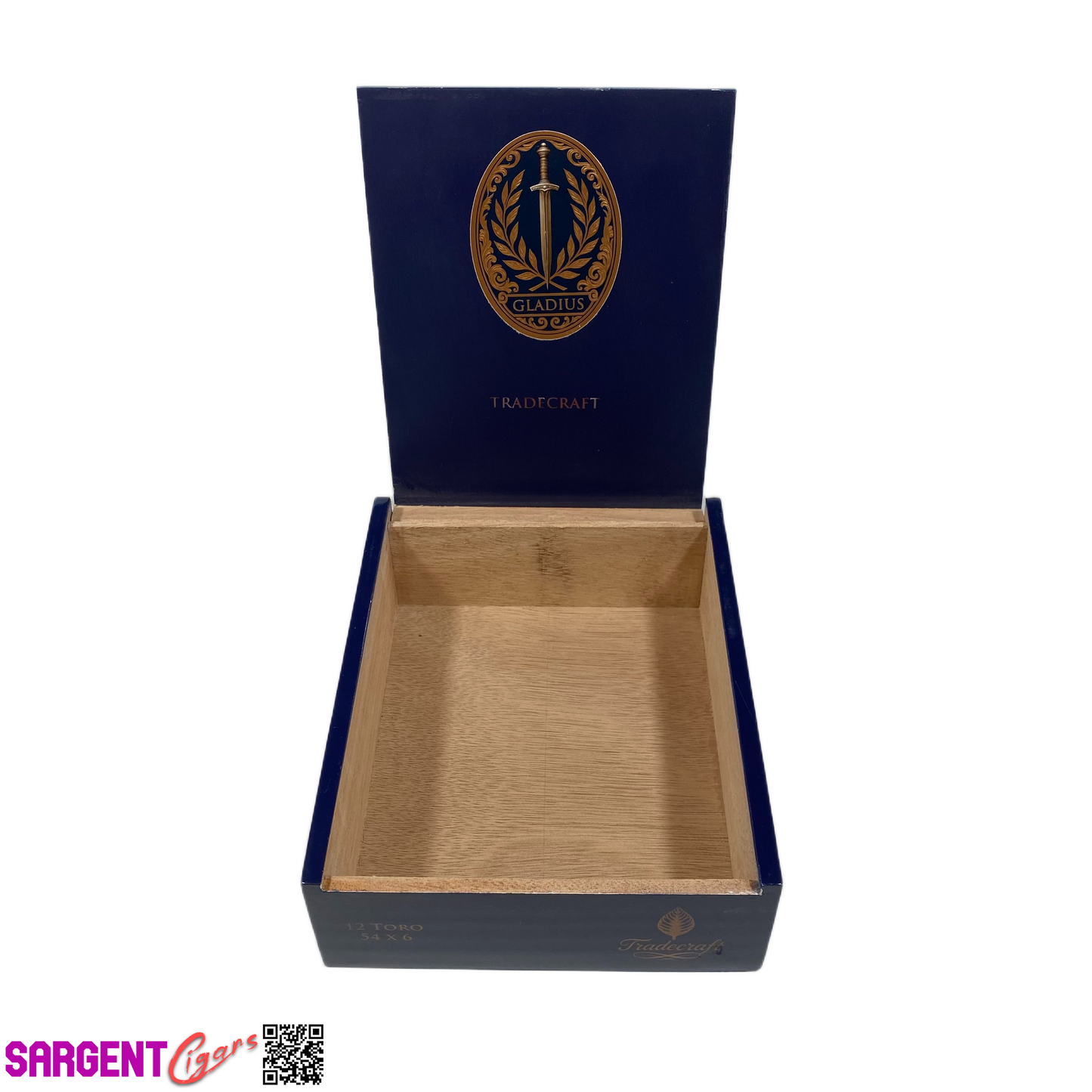 Tradecraft Gladius Toro Empty Wooden Cigar Box 5.5x7x2