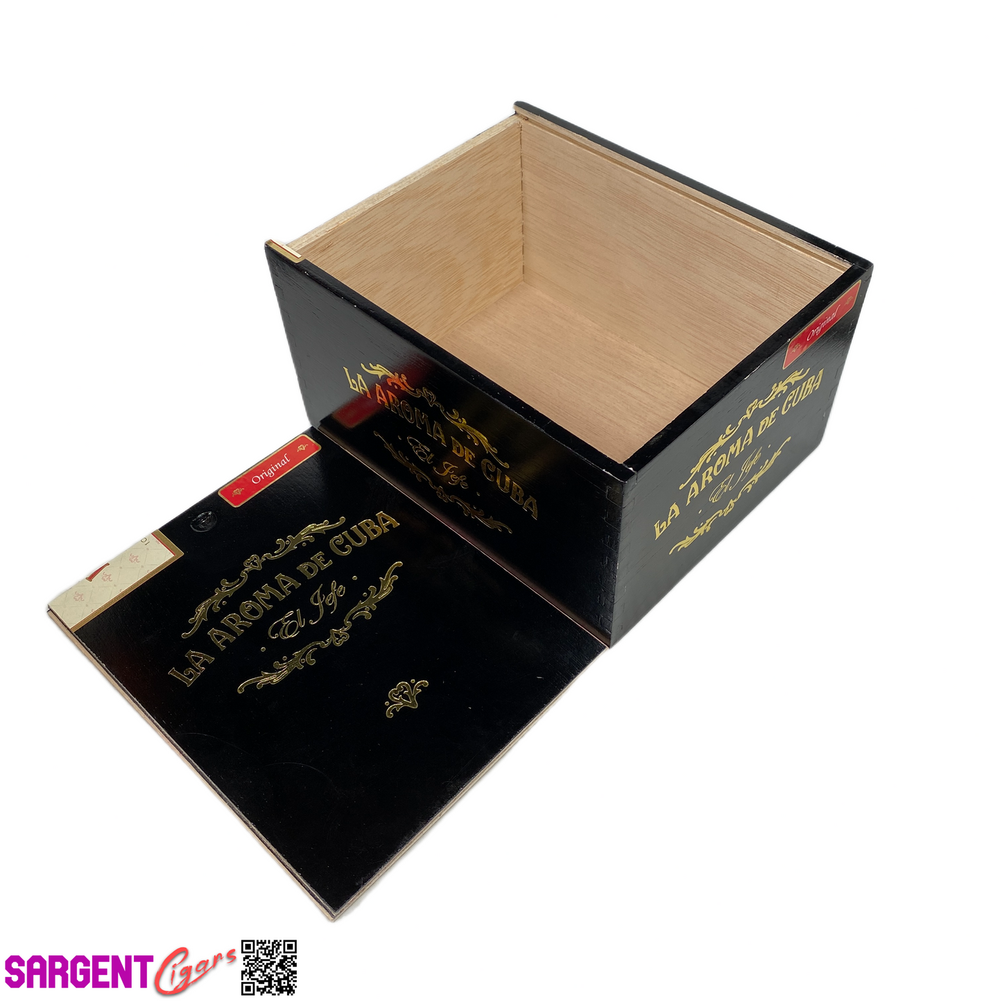 La Aroma El Jefe Original Empty Wooden Cigar Box 6.25x7.75x4