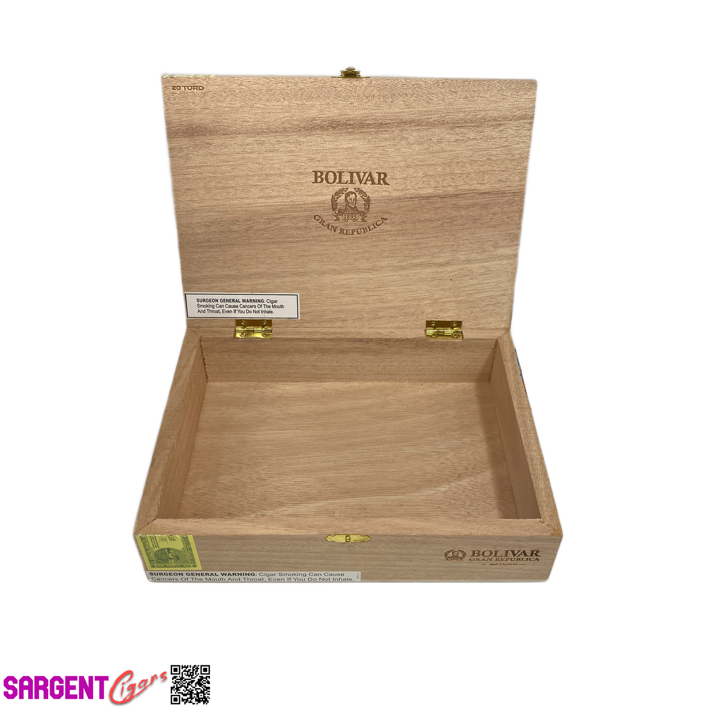 Republica Toro Empty Wooden Cigar Box 9.5x7x2.25